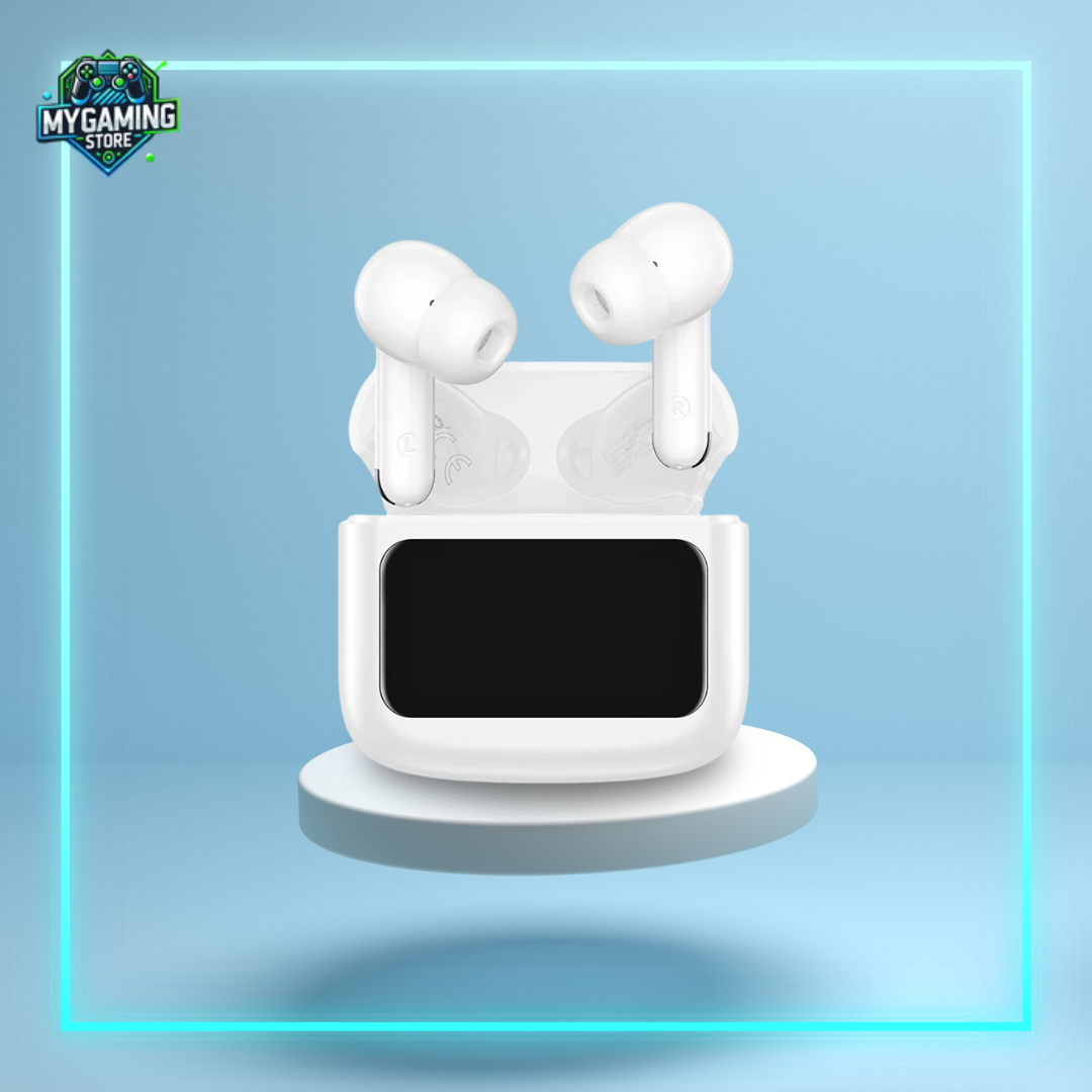 Ecouteur blanc avec écran tactile pour gamer