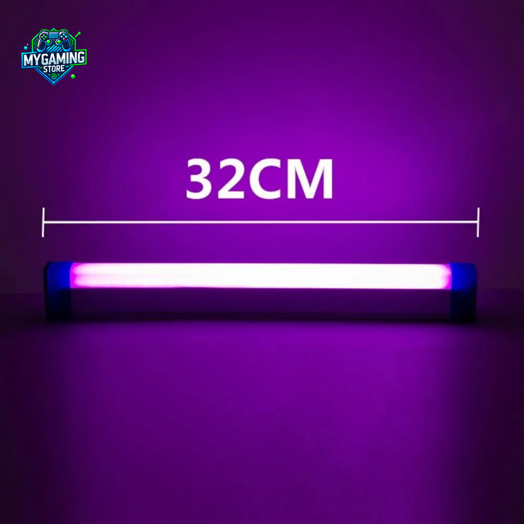 presentation tube led RGB rose et bleu taille 32 cm