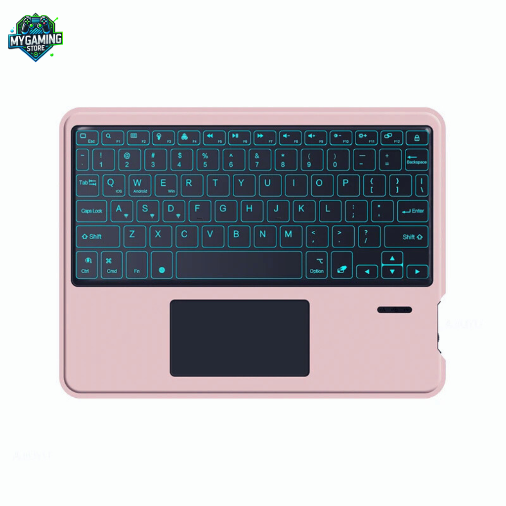 Clavier Bluetooth rétroéclairé RGB rose élégant AZERTY
