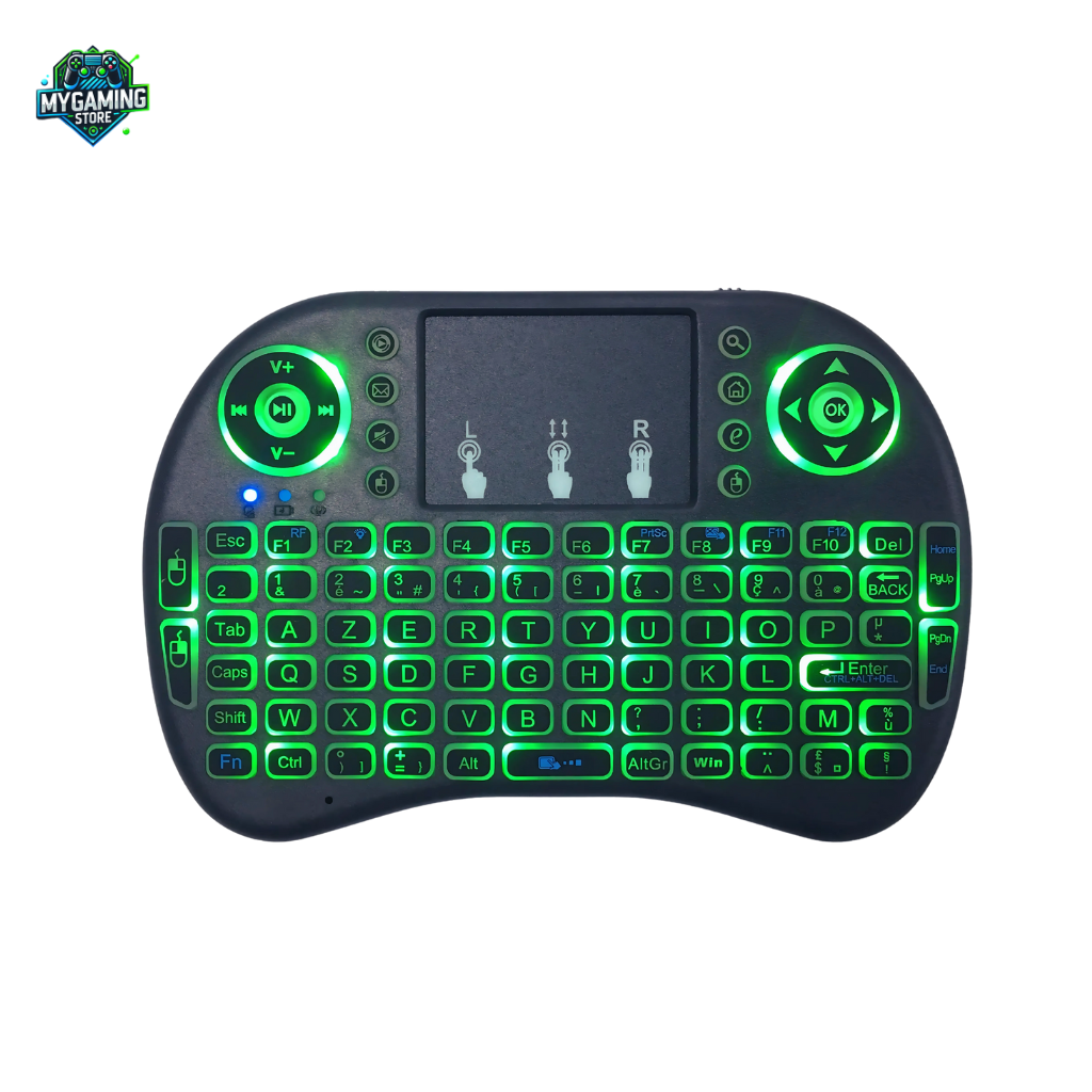Mini clavier AZERTY avec touches rétroéclairées vertes