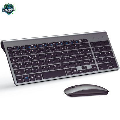 Clavier sans fil AZERTY noir avec souris ergonomique