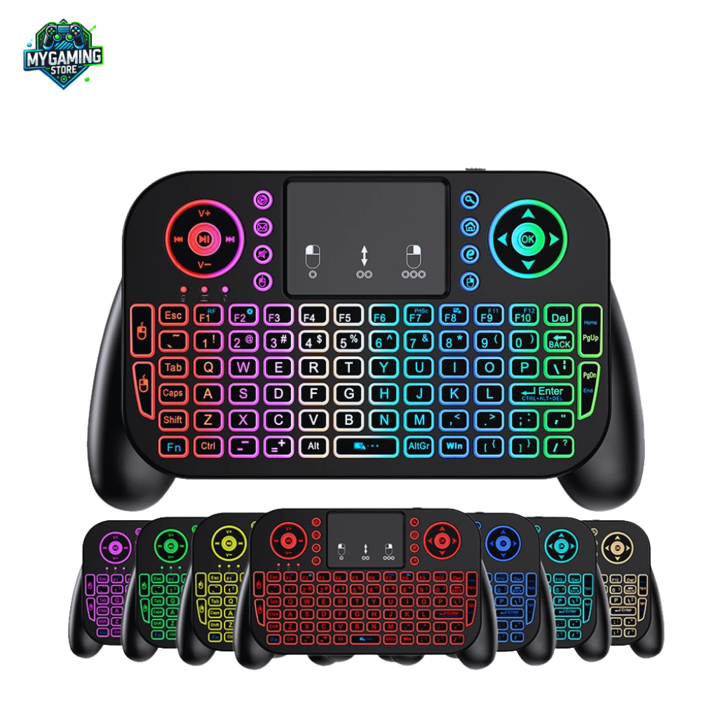  Mini Clavier Sans Fil AZERTY – Vue de Face avec Rétroéclairage RGB