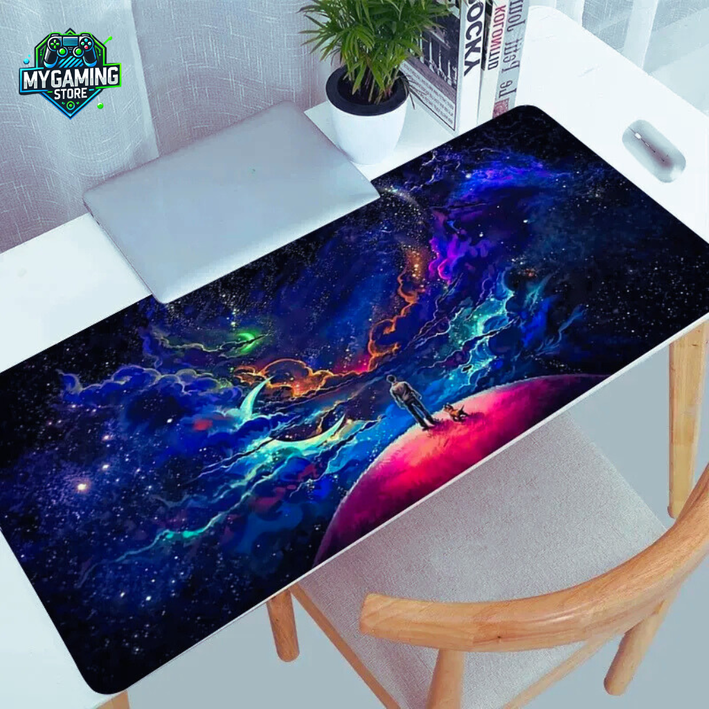 Tapis souris galaxie sur table