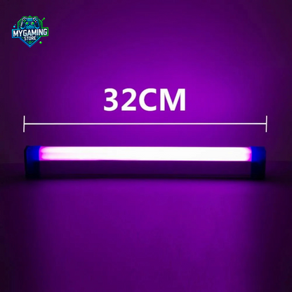 presentation tube led RGB rose et bleu taille 32 cm